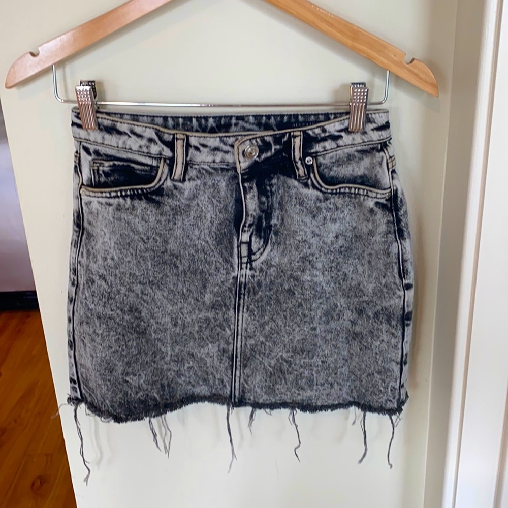All Saints Black Denim Skirt